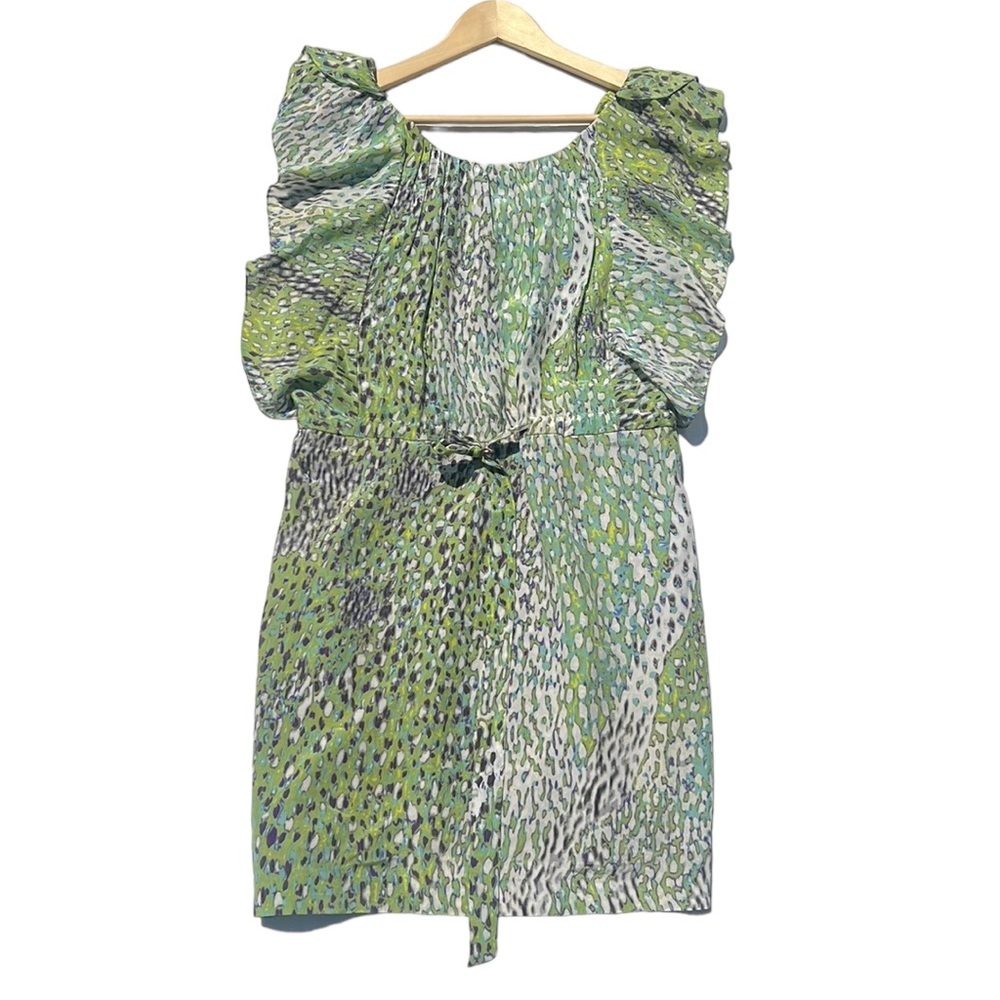 Antrhopologie Leifsdottir Birch Tree Silk Ruffle Dress Size 10 - Picture 3 of 10